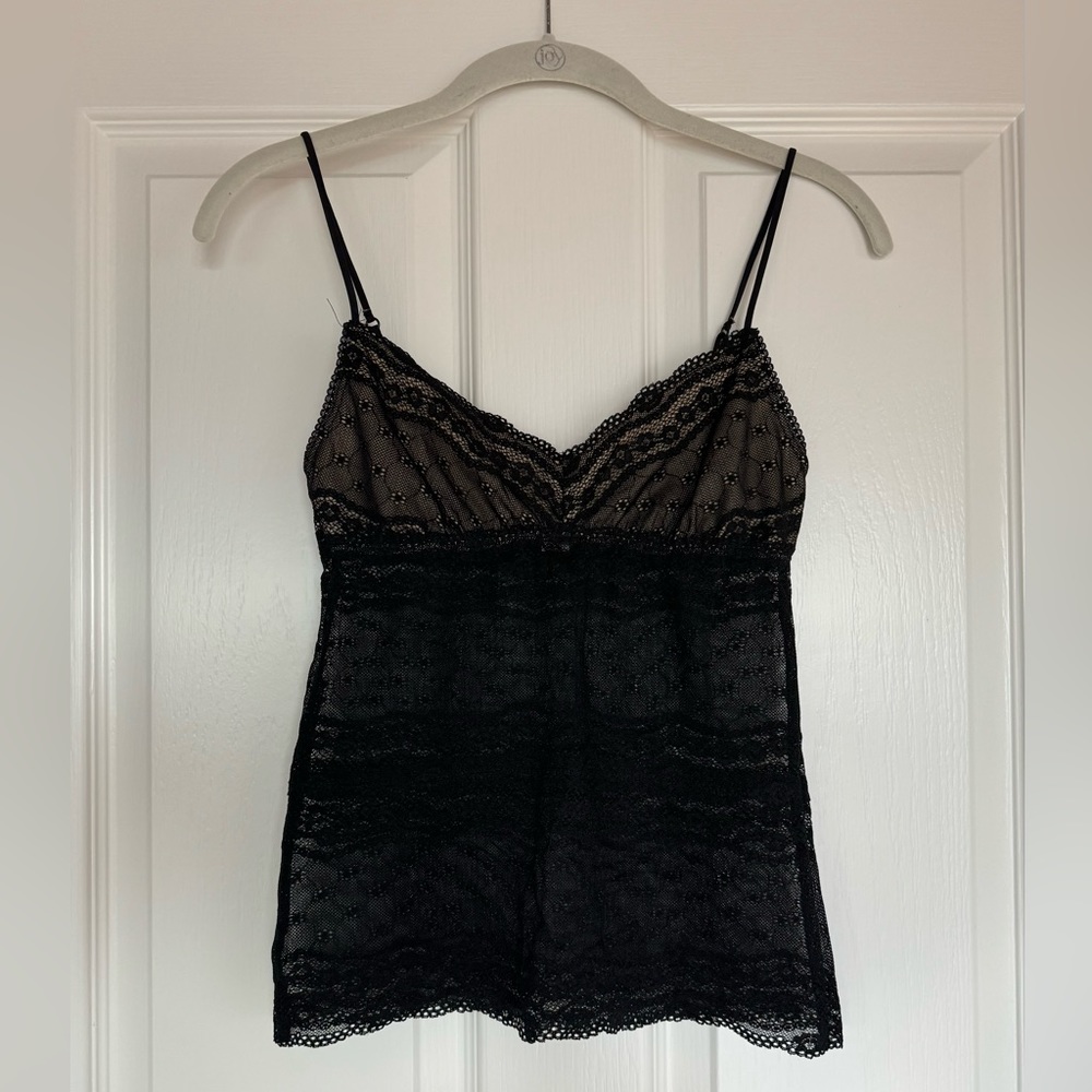 FLEUR’T LINGERIE Black Lace Camisole Sz S/M